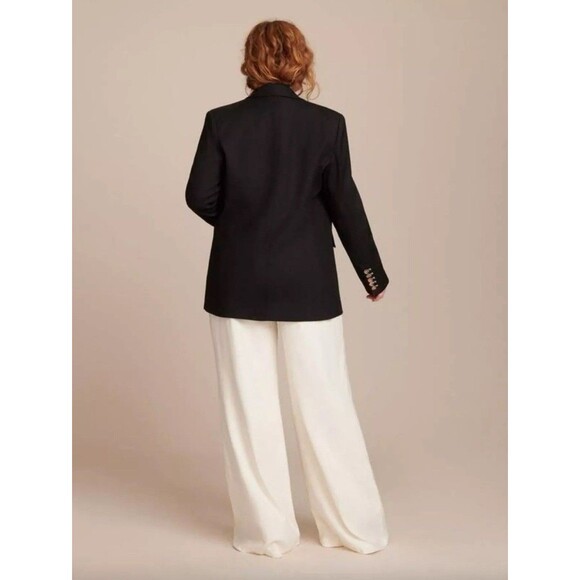 Veronica Beard Gaya Size 8 Linen Blend Dickey Jacket Blazer Black - Picture 2 of 15